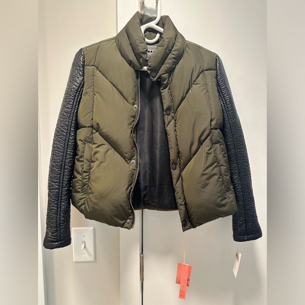 BLANK NYC Big Kid Army Green w/ Black Croc Print Sleeves